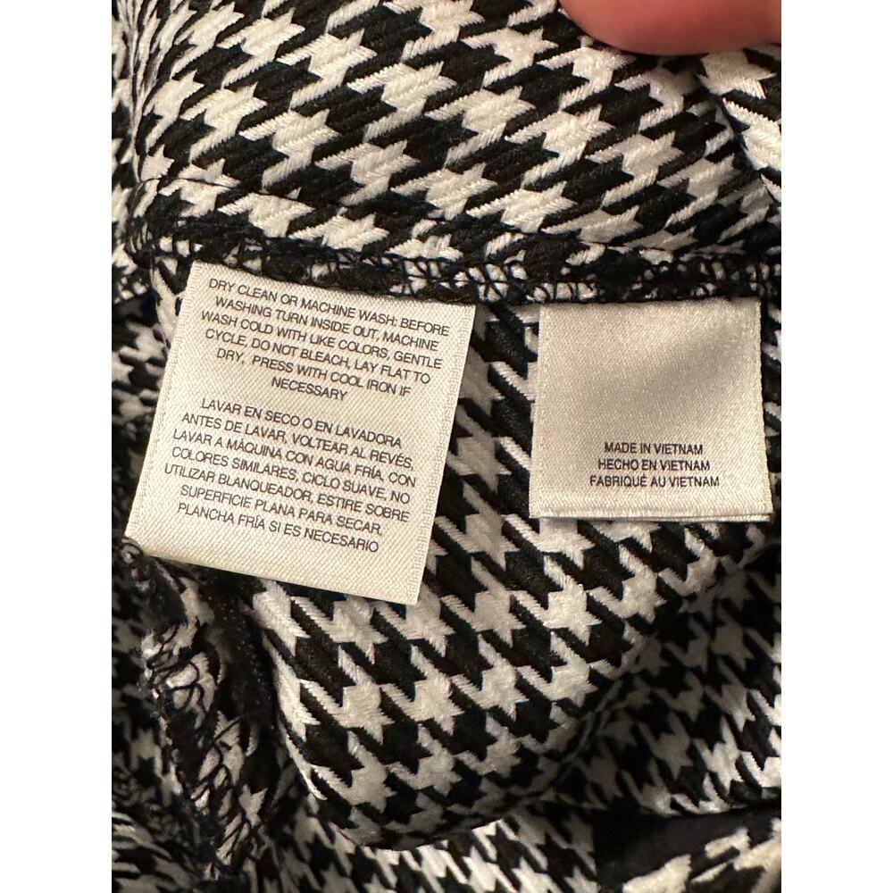 Kasper Women's Black White Houndstooth Mid Rise Straight Leg Pants Size 16 - Picture 4 of 5